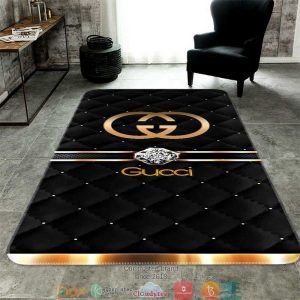 Gucci Diamond Gold Black Carpet Rug