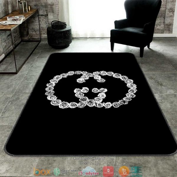 Gucci Diamond Logo Black Carpet Rug