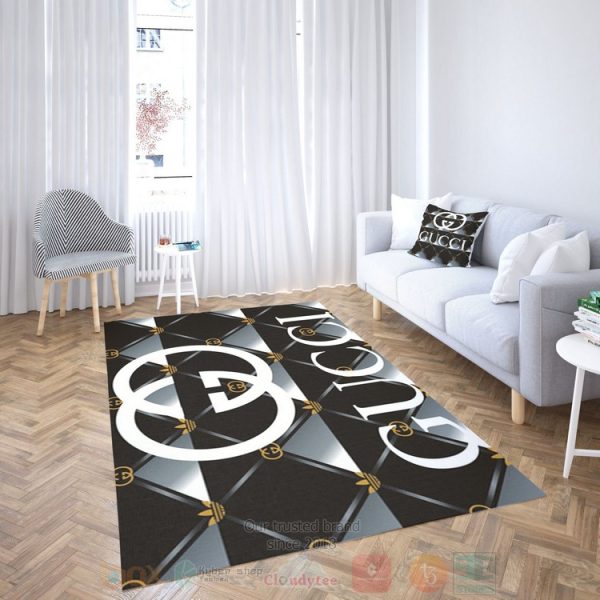 Gucci Diamonds Black-White Inspired Rug