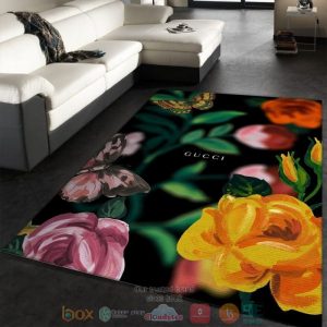 Gucci Fashion Brand Roses Rug