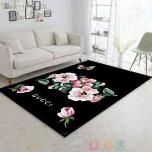 Gucci Flower-Bee Black Inspired Rug