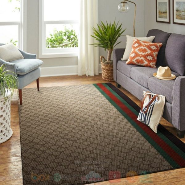 Gucci Full Brown Stripes Inspired Rug