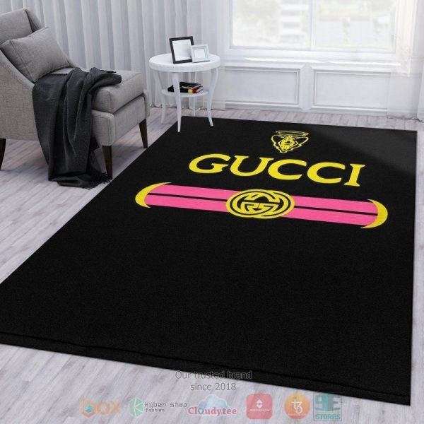 Gucci Gc Logo Black Pattern Rug