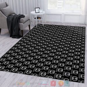 Gucci Gc Luxury Brand Black Pattern Rug