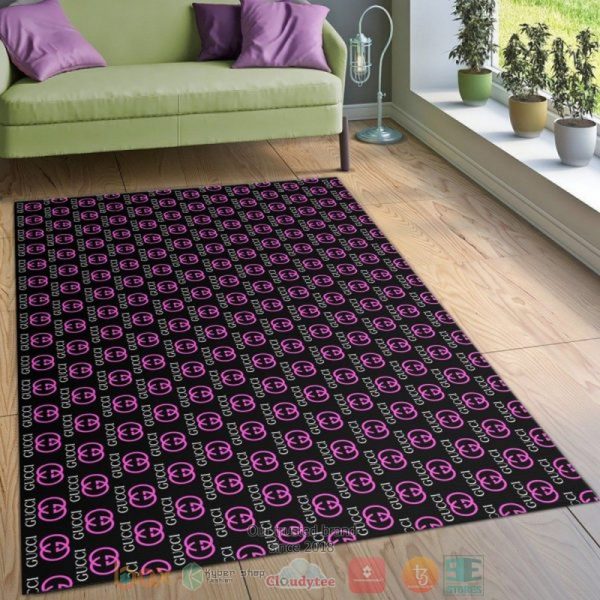 Gucci Gc Pink Black Pattern Rug