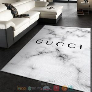 Gucci Luxury Brand White Marble Marmor Rug