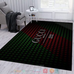 Gucci Polka Dot Pattern Red Green Rug