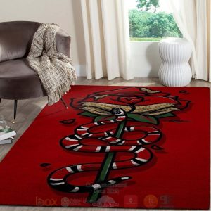 Gucci Snake-Rose Red Inspired Rug