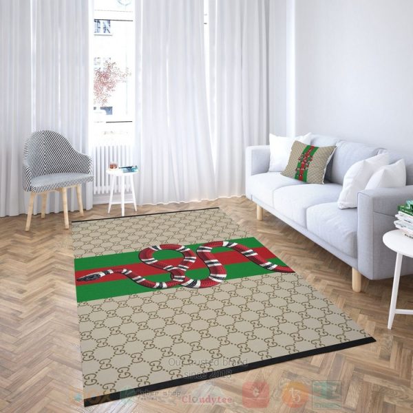 Gucci Snake Stripes Brown Inspired Rug