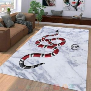 Gucci Snake White-Grey Inspired Rug