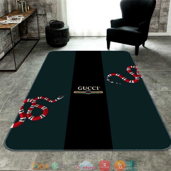 Gucci Snakes Black Green Carpet Rug