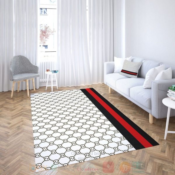 Gucci Stripes White Inspired Rug