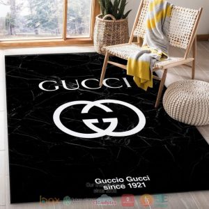 Guccio Gucci Since 1921 Black Marble Marmor Rug