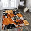 Halloween Crow Bird Pumpkin Rug Carpet