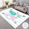 Happy Whale Family Ocean Rug Living Room Carpet