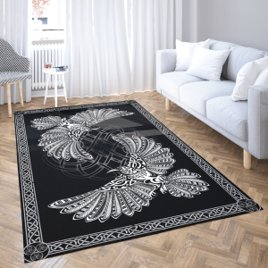 Hugin And Munin With Viking Frame – Viking Area Rug