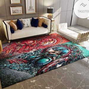 Iron Man & Captain America Area Rug Marvel Superhero Floor Decor The Us Decor