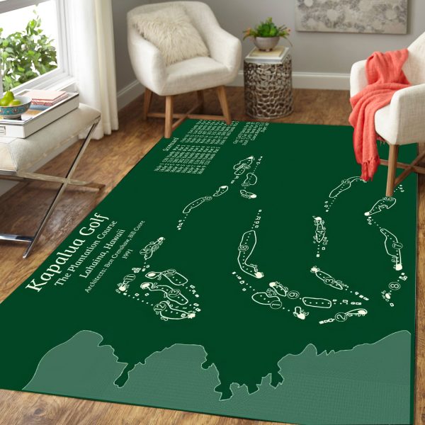 Kapalua Golf The Plantation Course Hawaii Map Rug