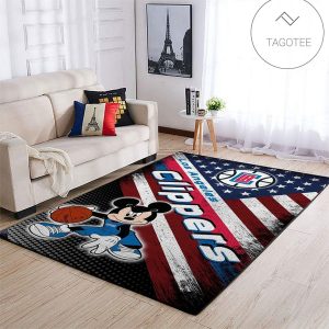 La Clippers Nba Team Logo Mickey Us Style Nice Gift Home Decor Rectangle Area Rug