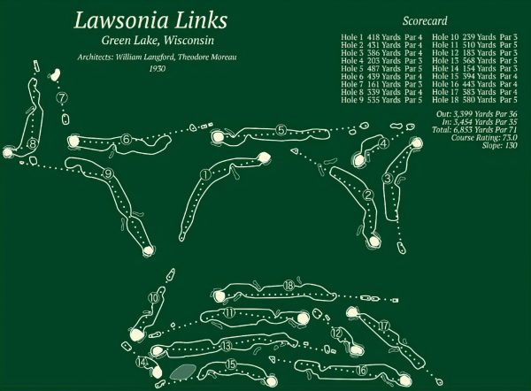 Lawsonia Links Wisconsin Map Rug