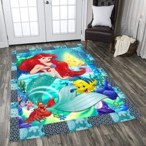 Little Mermaid Ariel Under The Sea Sebastian Disney Princess Living Room Area Rug For Christmas