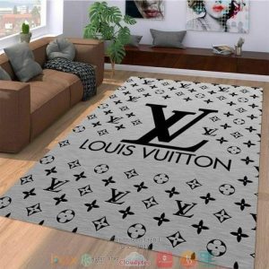 Louis Vuitton Black Lv Grey Rug Carpet