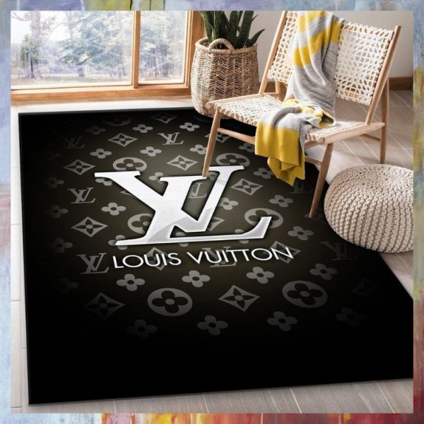 Louis Vuitton Black White Rug