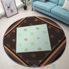 Louis Vuitton Brown Pattern Round Rug