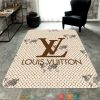 Louis Vuitton Brown White Carpet Rug