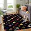 Louis Vuitton Lv Black Multicolor Pattern Rug Carpet