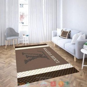 Louis Vuitton Lv Brown White Rug Carpet