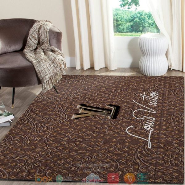 Louis Vuitton Lv Flower Pattern Brown Rug Carpet