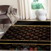 Louis Vuitton Lv Gold Line Brown Rug Carpet