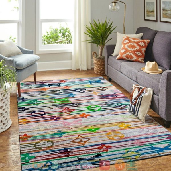 Louis Vuitton Lv Multicolor Stripe Pattern Rug Carpet