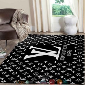 Louis Vuitton Lv Paris Black Rug Carpet