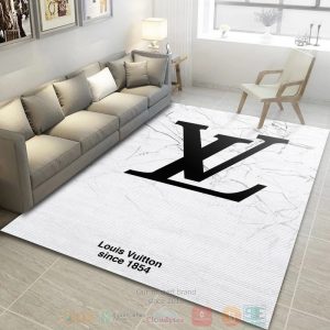 Louis Vuitton Marmor White Fashion Brands Area Rugs