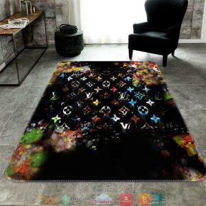 Louis Vuitton Multicolor Black Carpet Rug