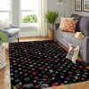 Louis Vuitton Multicolor Pattern Black Rug Carpet