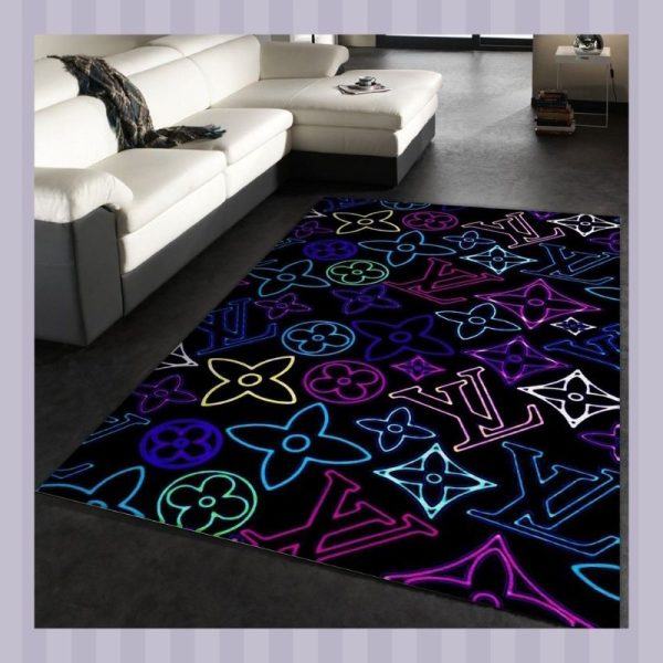 Louis Vuitton Neon Black Carpet Rug