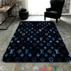 Louis Vuitton Neon Blue Black Carpet Rug