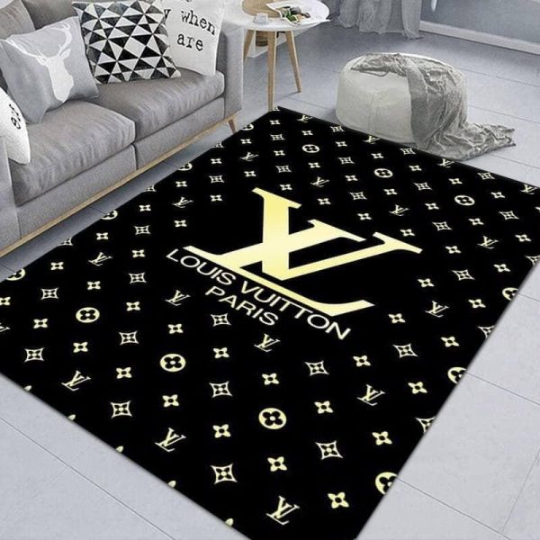 Louis Vuitton Paris Black Pattern Rug