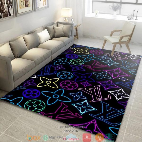 Louis Vuitton Poster Neon Fashion Brand Rug Carpet