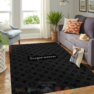 Louis Vuitton-Supreme Black Inspired Rug