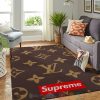 Louis Vuitton-Supreme Brown Inspired Rug