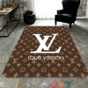 Louis Vuitton White Logo Brown Carpet Rug