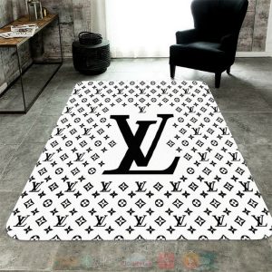 Louis Vuitton White Pattern Rectangle Rug