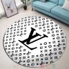 Louis Vuitton White Pattern Round Rug