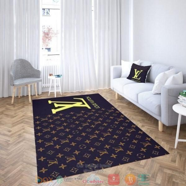 Louis Vuitton Yellow Lv Navy Rug Carpet