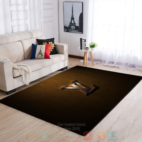 Lv Louis Vuitton Dark Brown Inspired Rug