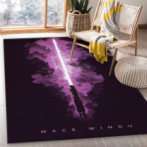 Mace Windu Star Wars Movie Rug Star Wars Lightsabers Rug Floor Decor Home Decor